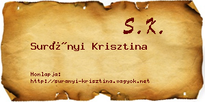 Surányi Krisztina névjegykártya
